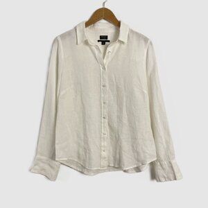 J. Crew Baird Mcnutt Irish Linen Long Sleeve Button Front Top